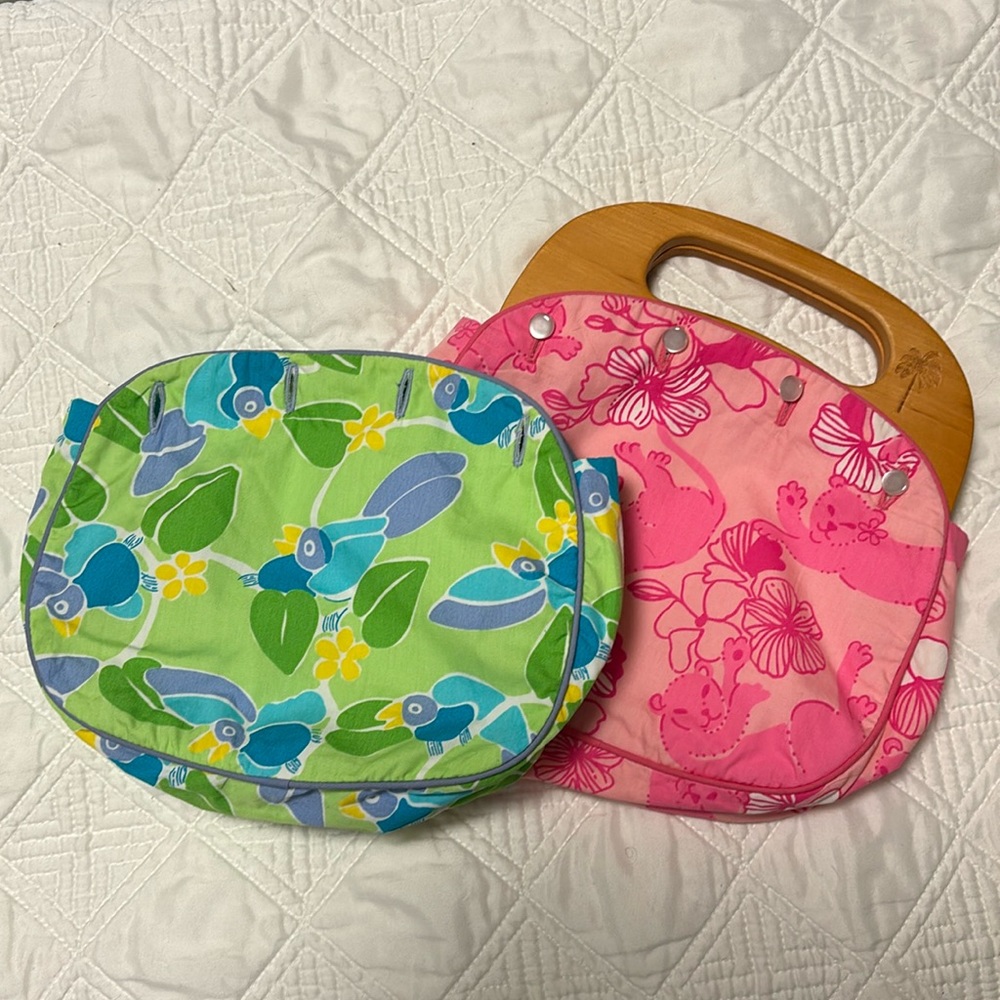 Vintage Lilly Pulitzer handbag with 2 reversible covers